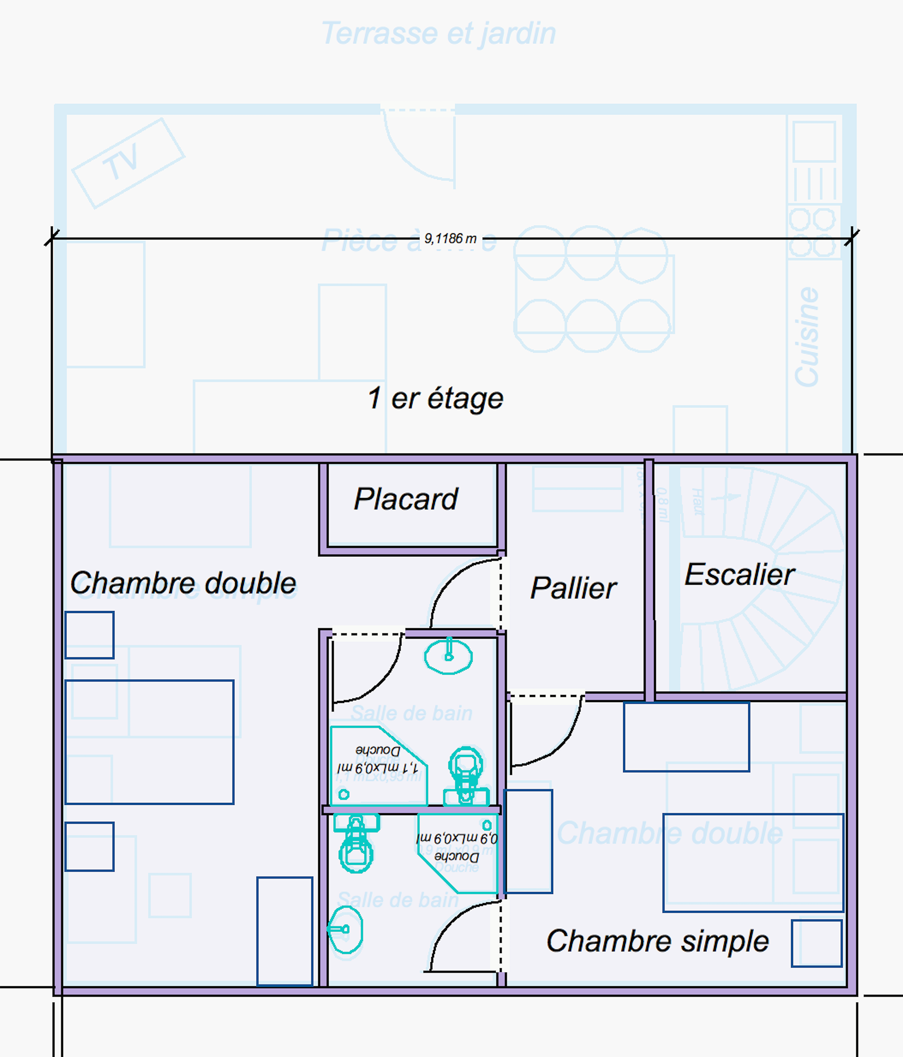 Le Pigeonnier - first floor - 2 bedrooms